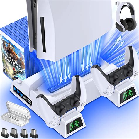 Buy BEBONCOOL PS5 Stand Cooling Fan,with PS5 Dual Controller Charger ...