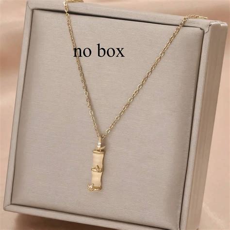 1pc Stainless Steel Bamboo Pendant Necklace For Women, Creative Design ...