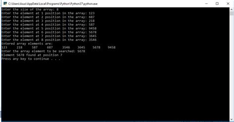 Image result for Binary Search Program in Python Input an Output