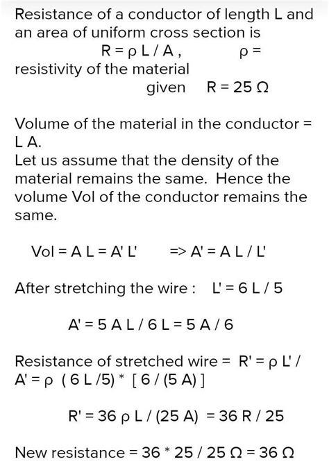 A wire is stretched so that its length becomes 6/5 times its original ...