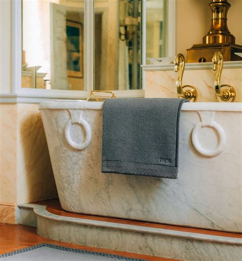 Bath Sheet Anthracite Gray Cannage | DIOR