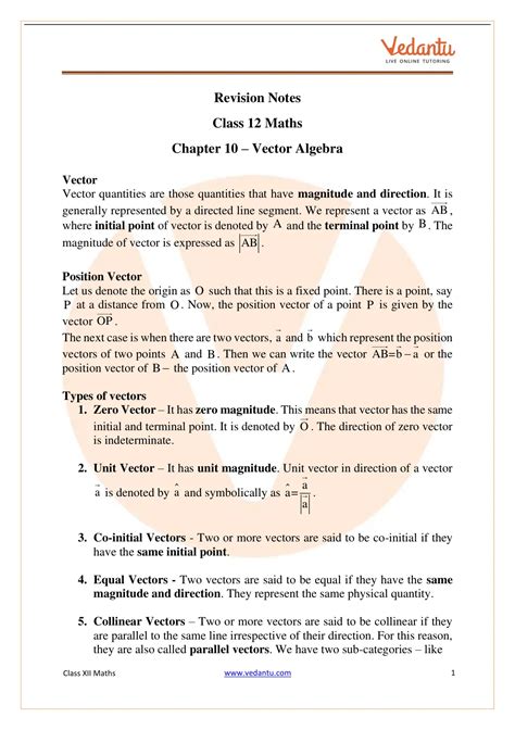 Image result for Class 12 Math Vector One Short