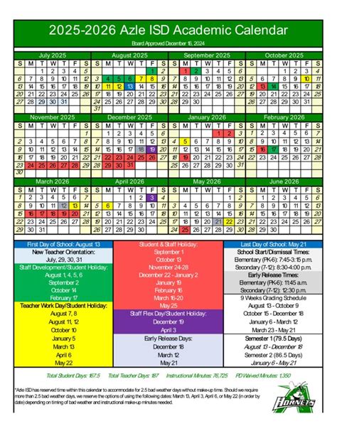 Azle ISD Schools District Calendar 25-26 [PDF] - EduCounty