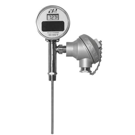 Digi-Sense Solar Twin Temperature Industrial RTD Probe; 9" Stem, -50 ...