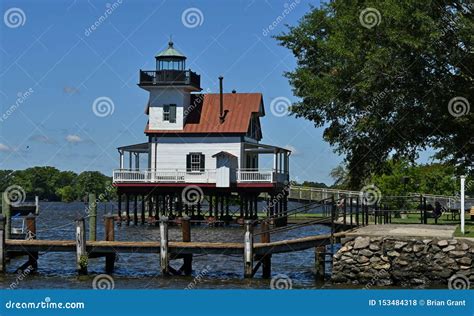 Roanoke River Lighthouse Edenton NC Editorial Stock Photo - Image of ...