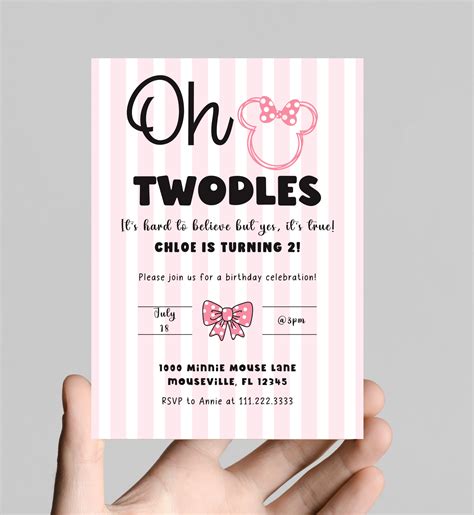 Oh Twodles Minnie Mouse Birthday Invitation Oh Toodles - Etsy