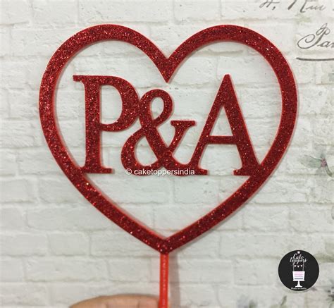 Personalized Cake Topper with Initials – Cake Toppers India
