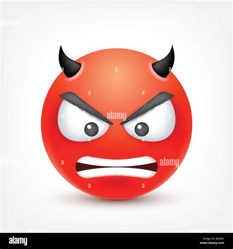 Smiley,angry,sad,devil emoticon. Redface with emotions. Facial ...