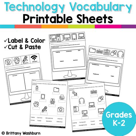 Technology Vocabulary Worksheet 的图像结果