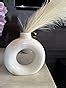 Buy SPHINX White Ceramic Donut Vase, 6 Inch Modern Flower Vase for ...