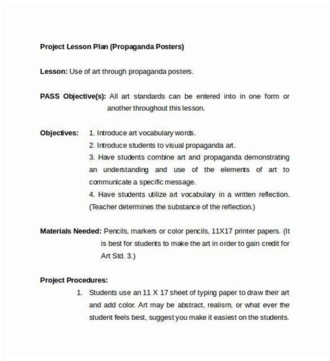 Image result for Visual Art Lesson Plan Example