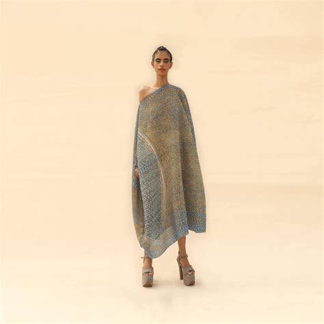 Printed Drop Shoulder Square Shape Draped Long Dress. – Abhishek Sharma