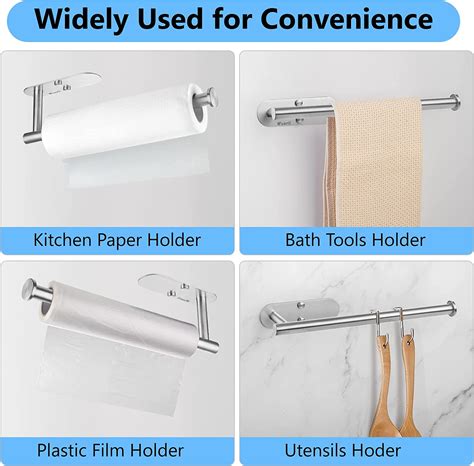 Buy 2 Pack Paper Towel Holder Under Cabinet, Self-Adhesive Paper Towel ...