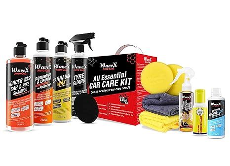 Wavex Car Cleaning Kit 12 Pcs | Includes Dashboard Polish 350ml ...