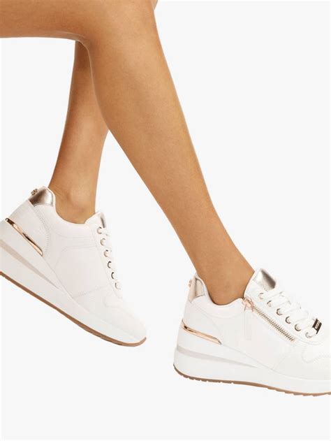 Carvela High Rise Zip Wedge Trainers, White
