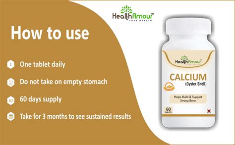 HealthAmour Calcium (Oyster Shell) with Vitamin D3 Tablets For Complete ...