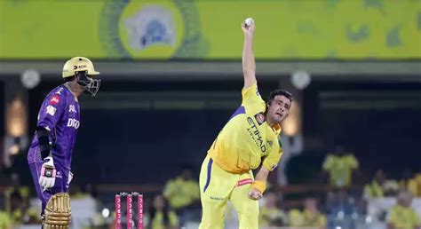 Anshul Kamboj gives something to smile for local fans as he knocks over ...