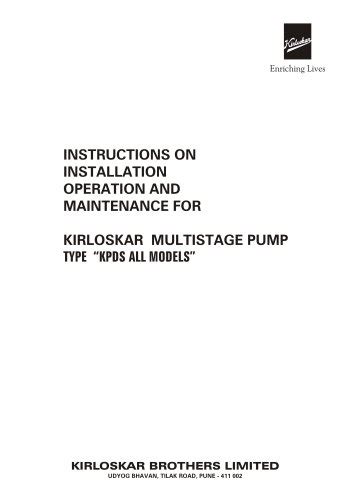 UP / UPL / UPH / UP (T) - Kirloskar - PDF Catalogs | Technical ...