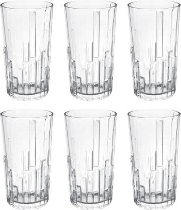 TREO (Pack of 6) Steps 285 Water Glass Tumbler, Set of 6, 290 ml Each ...