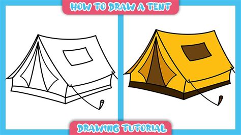 How to Draw a Tent Step by Step by Step - YouTube