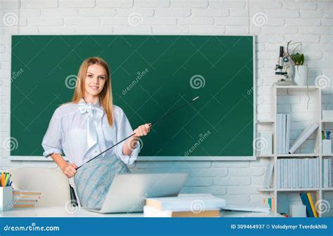 Successful Female Student at Classroom of University. High School ...