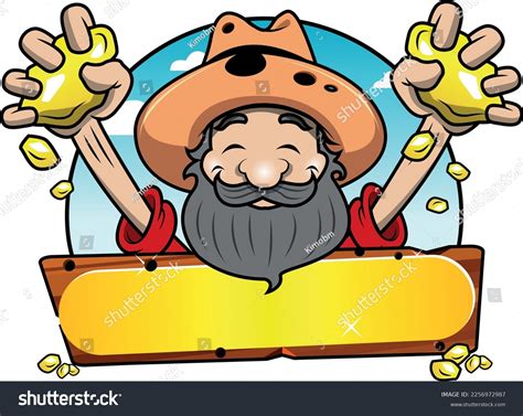 Happy Gold Miner Finding Gold Holding Stock Vector (Royalty Free) 2256972987 | Shutterstock