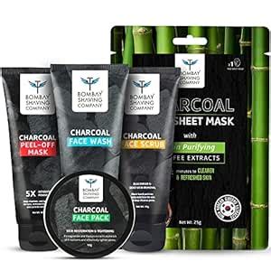 Bombay Shaving Company Charcoal De-Tan & Glow Kit | Charcoal Face Wash ...