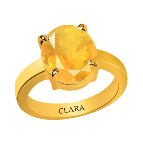 Buy Natural & Certified Yellow Sapphire Pukhraj Gemstone Rings – CLARA