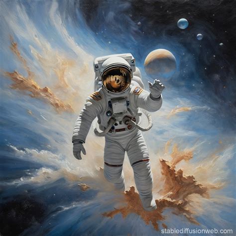 Man Turning into Dust in Space | Stable Diffusion Online