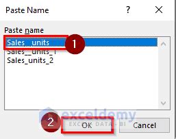 Image result for Paste Name Dialog Box Excel
