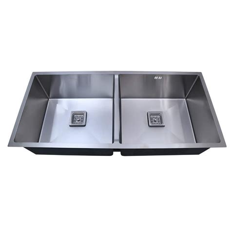 Buy Quite Design Kitchen Sink Double Bowl 45*20 Chrome Thick Rubber ...