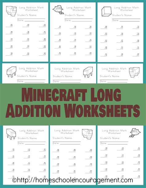 Image result for Minecraft Math Addition Worksheets