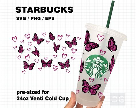 butterfly starbucks cup svg free