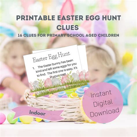 Printable easter egg hunt downloadable clues for scavenger hunt – Artofit