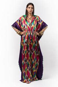 Buy Rara Avis Multi Color Mashru Silk Fez Kaftan With Hoodie Online ...