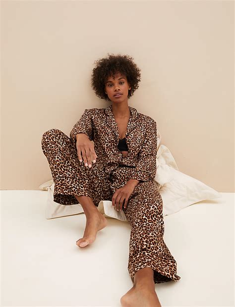 Buy Leopard Print Pyjama Set with Eye Mask at Marks & Spencer