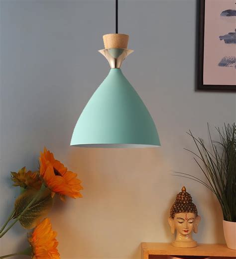 Buy Keyplus Aluminium Hanging Bell Shade Light, Aqua Blue, Pack Of 1 ...