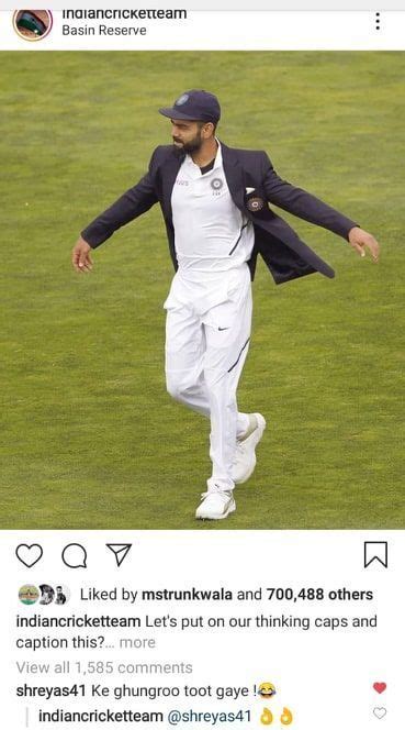 Shreyas Iyer suggests a spot-on caption for Virat Kohli's photo on ...