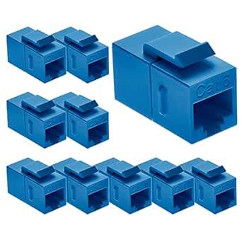 Beszin Cat.6 RJ45 Inline Coupler with Keystone Latch, Female-Female (10 ...