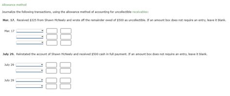 Allowance Method Journalizing 的图像结果