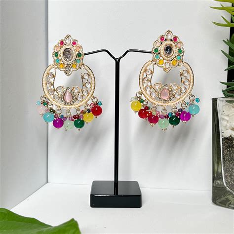 Drop Shaped Multi-colored Earrings – RCM APPARELS PRIVATE LIMITED
