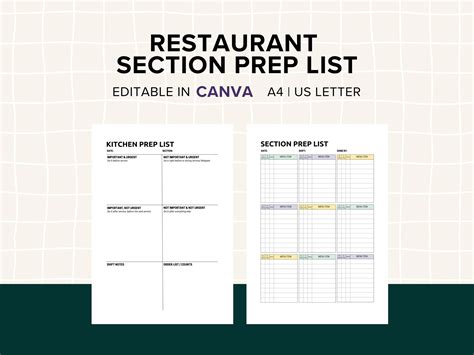 Kitchen Prep List Template - Free Printable List Templates