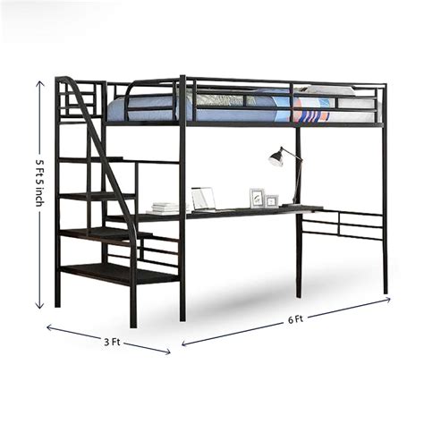 Bunk Bed, Bunk Bed in Black Color, Bunk Bed with Table, Bunk Bed - IM5 ...