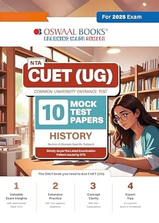 Oswaal NTA CUET (UG) 10 Mock Test Papers History (For 2025 Exam ...