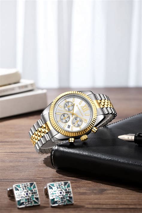 Giordano Chronograph Analog Quartz Watch for Men with Round White Dial ...