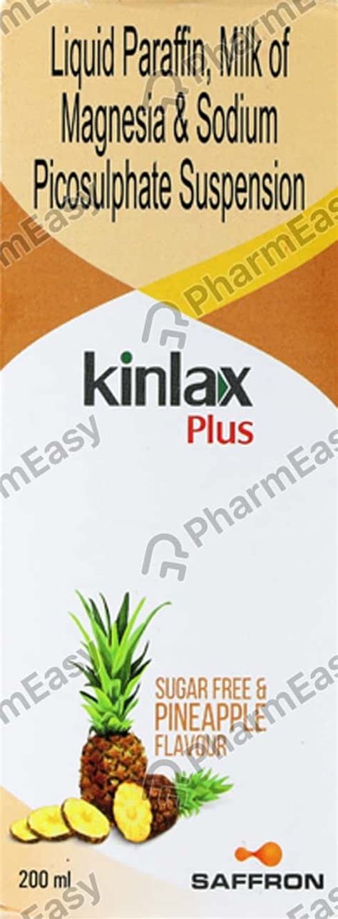Kinlax Plus Pineapple Flavour Sugar Free Bottle Of 200ml Suspension ...