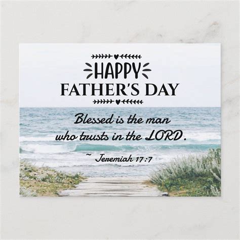 Christian Father's Day Bible Verse Ocean View Postcard | Zazzle in 2025 ...
