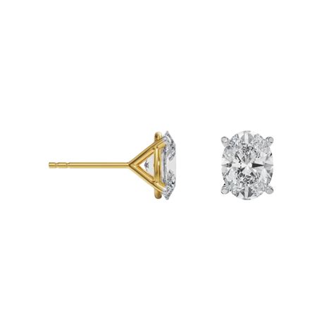 Buy 0.5 CT Oval Solitaire Lab Grown Diamond Studs - Emori