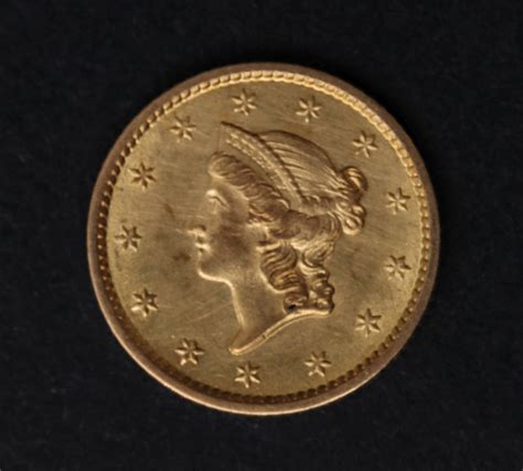 #12675: 1854 LIBERTY HEAD $1 GOLD COIN