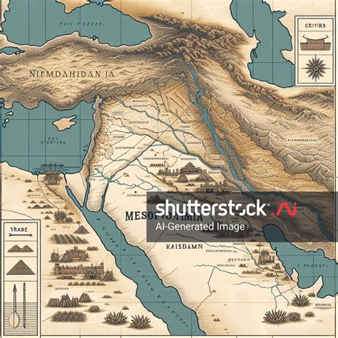 Map Mesopotamia Economic Center Imagen generada por IA 2448496361 ...